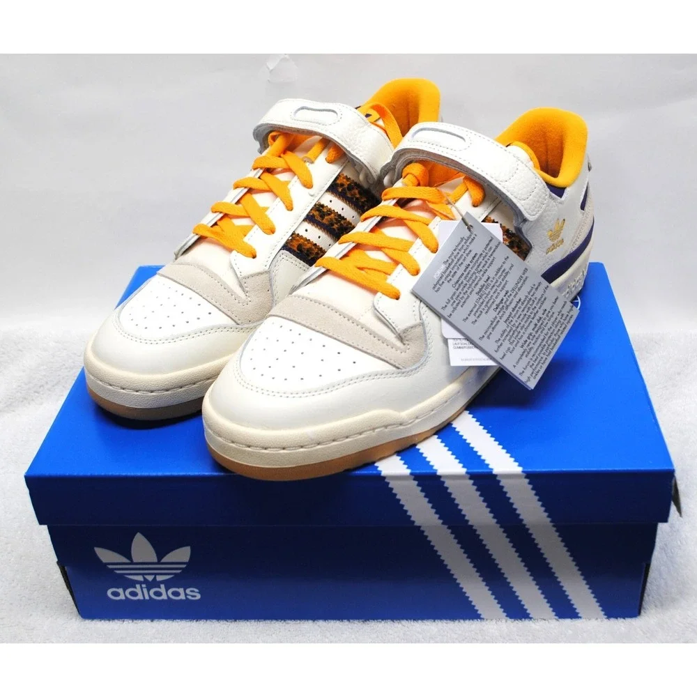 Adidas Mens Size 12.5 Forum 84 Low #GW2007 White Gold Sneaker Shoes New